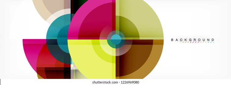 Abstract background bright circles geometric design, vector