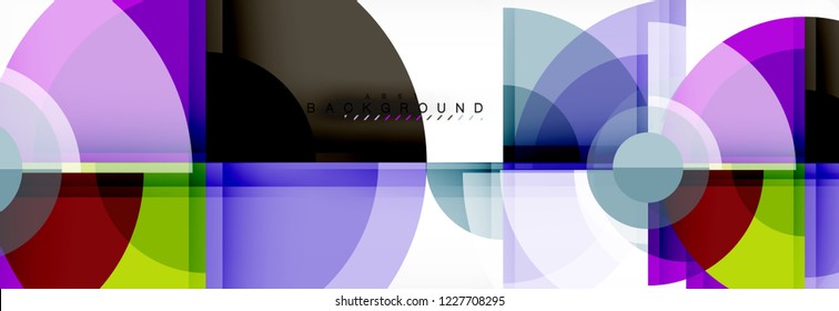 Abstract background bright circles geometric design, vector