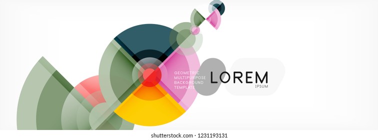 Resumen de fondo de círculos brillantes diseño geométrico, vector