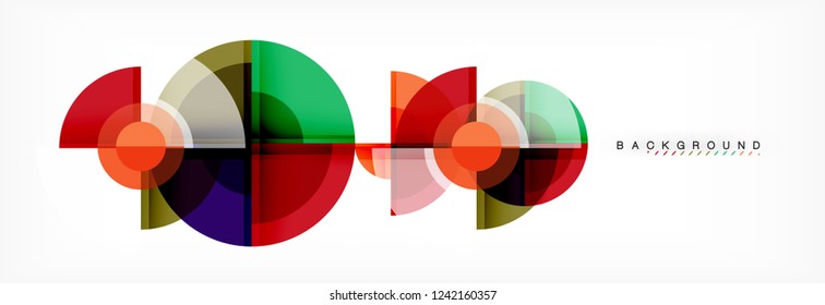 Abstract background bright circles geometric design, vector