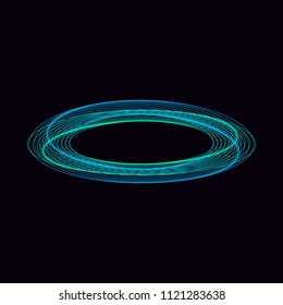 Abstract background. Bright circles on a black background. Vector illustration.