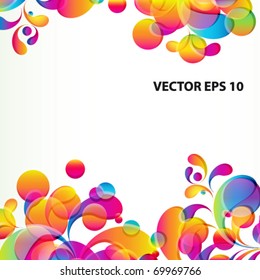 Abstract background with bright circles and teardrop-shaped arches.