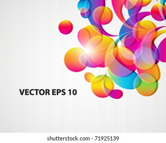 Abstract background with bright circles and teardrop-shaped arches.