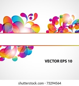 Abstract background with bright circles and teardrop-shaped arches.