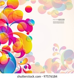 Abstract background with bright circles and teardrop-shaped arches.