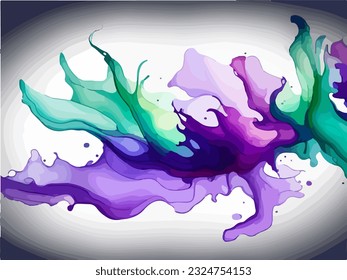 Fondo abstracto con salpicadura de tinte de color brillante, diseño de fondo de acuarela líquida, vector EPS 10 ilustración
