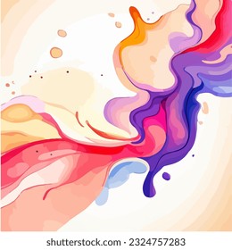 Fondo abstracto con salpicadura de tinte de color brillante, diseño de fondo de acuarela líquida, vector EPS 10 ilustración
