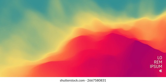 Resumo. Gradiente de cor brilhante. Efeito dinâmico. Ilustração para brochura, cartaz, capa, cartão, apresentação, folheto ou banner.
