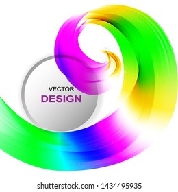 Abstract background with bright color rounded wave