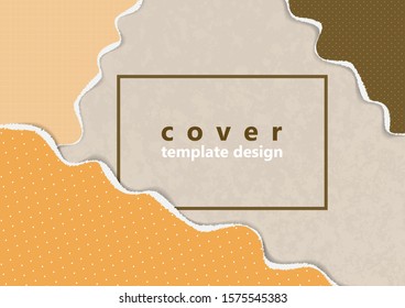 Abstract background of bright colored pieces of paper torn around the edges, polka dots. Template for your design. Vector illustration