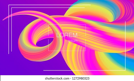 Abstract background. Bright colorful dynamic shapes. Wave with 3D effect. Eps10 vector illustration for Flyer, Banner, Blank, Business Presentation.