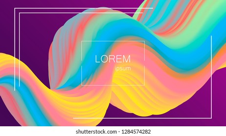 Abstract background. Bright colorful dynamic shapes. Wave with 3D effect. Eps10 vector illustration for Flyer, Banner, Blank, Business Presentation.