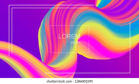 Abstract background. Bright colorful dynamic shapes. Wave with 3D effect. Eps10 vector illustration for Flyer, Banner, Blank, Business Presentation.