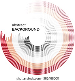 Abstract background with bright colorful lines. Colored circles with place for your text  on a white background.
