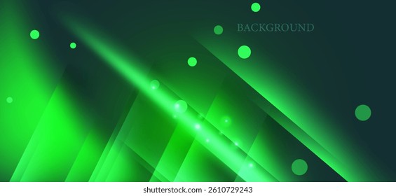 Abstract background with bright and dark green tones, with smooth and dimensional lines and circular light points, giving the image a refreshing and energetic look.