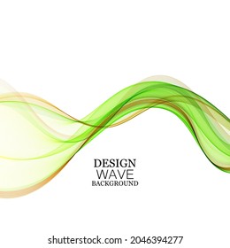 Abstrakter Hintergrund, helle Designlinien, grüne und gelbe Welle, Design-Element