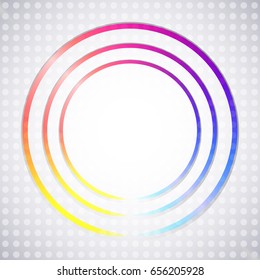 Abstract background with bright drawing of concentric circles.