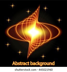 Abstract background with bright fire glowing geometric shapes