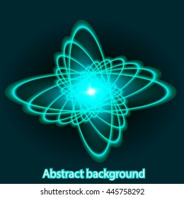 Abstract background with bright fire glowing geometric shapes
