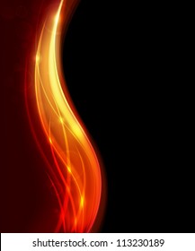 Abstract background with bright flames on black. EPS10