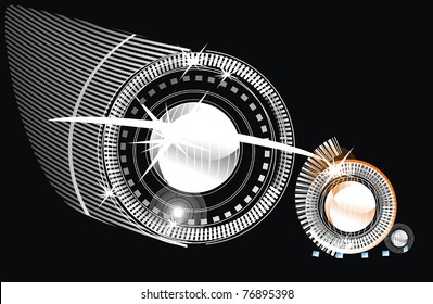 abstract background - bright flashes in the black
