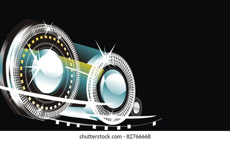 abstract background - bright flashes in the black