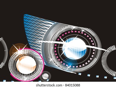 abstract background - bright flashes in the black