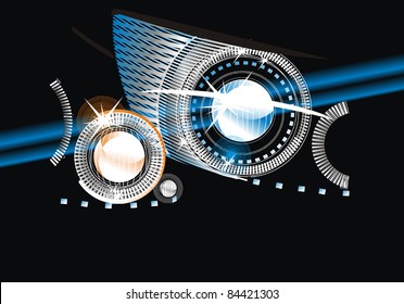 abstract background - bright flashes in the black