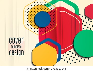 Fondo abstracto de formas geométricas brillantes. Plantilla de diseño para presentación, folleto, volante, portada, folleto, informe, anuncio Ilustración vectorial