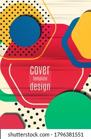 Abstract background of bright geometric shapes. Design template for presentation, leaflet, flyer, cover, brochure, report, advertisement Vector illustration