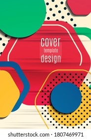 Fondo abstracto de formas geométricas brillantes. Plantilla de diseño para presentación, folleto, volante, portada, folleto, informe, anuncio Ilustración vectorial
