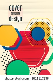 Fondo abstracto de formas geométricas brillantes. Plantilla de diseño para presentación, folleto, volante, portada, folleto, informe, anuncio Ilustración vectorial
