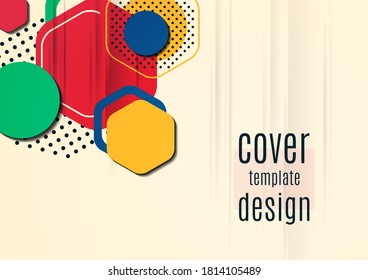 Abstrakter Hintergrund von hellen geometrischen Formen. Design-Vorlage für Präsentation, Faltblatt, Flyer, Cover, Broschüre, Bericht, Werbung Vektorgrafik
