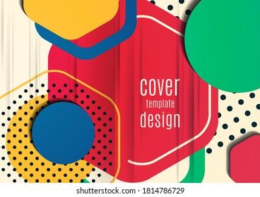 Abstract background of bright geometric shapes. Design template for presentation, leaflet, flyer, cover, brochure, report, advertisement Vector illustration