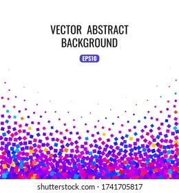 Abstract background with bright geometric texture. Space for text. Bright and funny confetti for your holiday. Stock vector illustration.