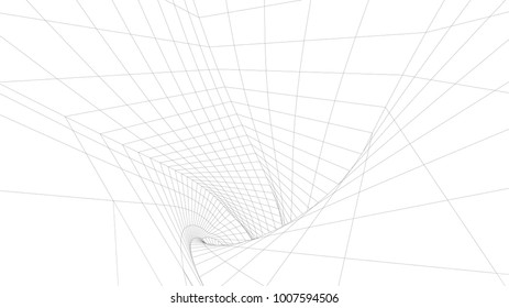 Abstract background of bright glowing particles and paths. vector illustration