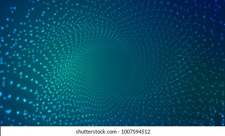 Abstract background of bright glowing particles and paths. vector illustration