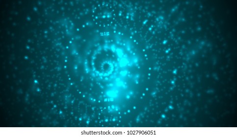 Abstract background of bright glowing particles and paths. vector illustration