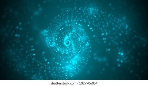 Abstract background of bright glowing particles and paths. vector illustration