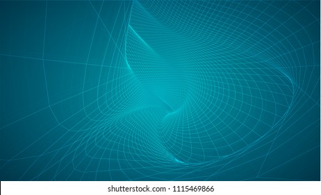 Abstract background of bright glowing particles and paths. vector illustration