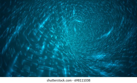 Abstract background of bright glowing particles and paths. vector illustration