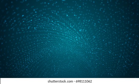 Abstract background of bright glowing particles and paths. vector illustration