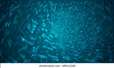 Abstract background of bright glowing particles and paths. vector illustration