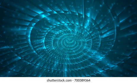 Abstract background of bright glowing particles and paths. vector illustration