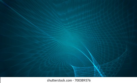 Abstract background of bright glowing particles and paths. vector illustration