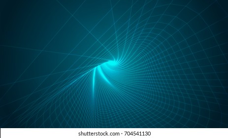 Abstract background of bright glowing particles and paths. vector illustration