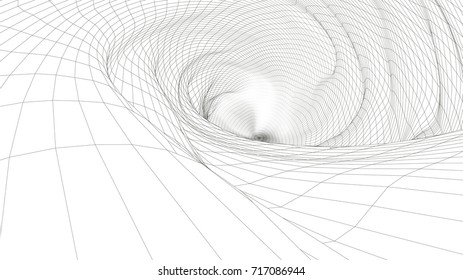 Abstract background of bright glowing particles and paths. vector illustration