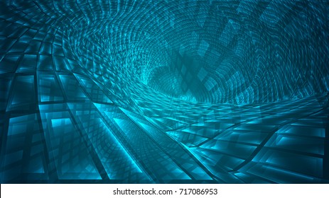 Abstract background of bright glowing particles and paths. vector illustration