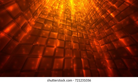 Abstract background of bright glowing particles and paths. vector illustration