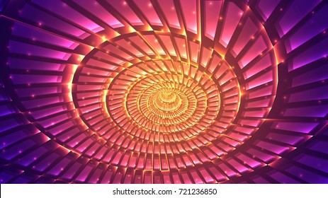 Abstract background of bright glowing particles and paths. vector illustration